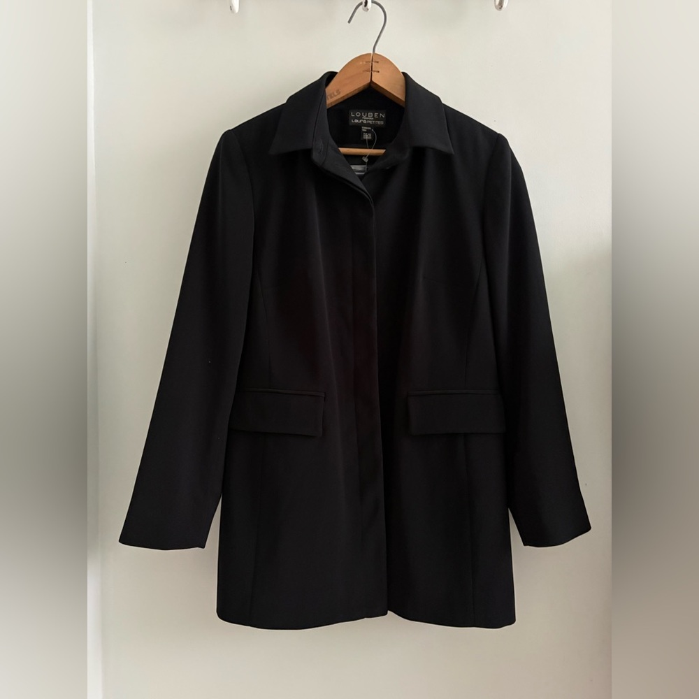 Louben Women’s Black Single-Breasted Blazer Jacket US 4P NWT